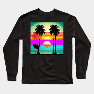 Retro 80s Summer Sun 13 Long Sleeve T-Shirt